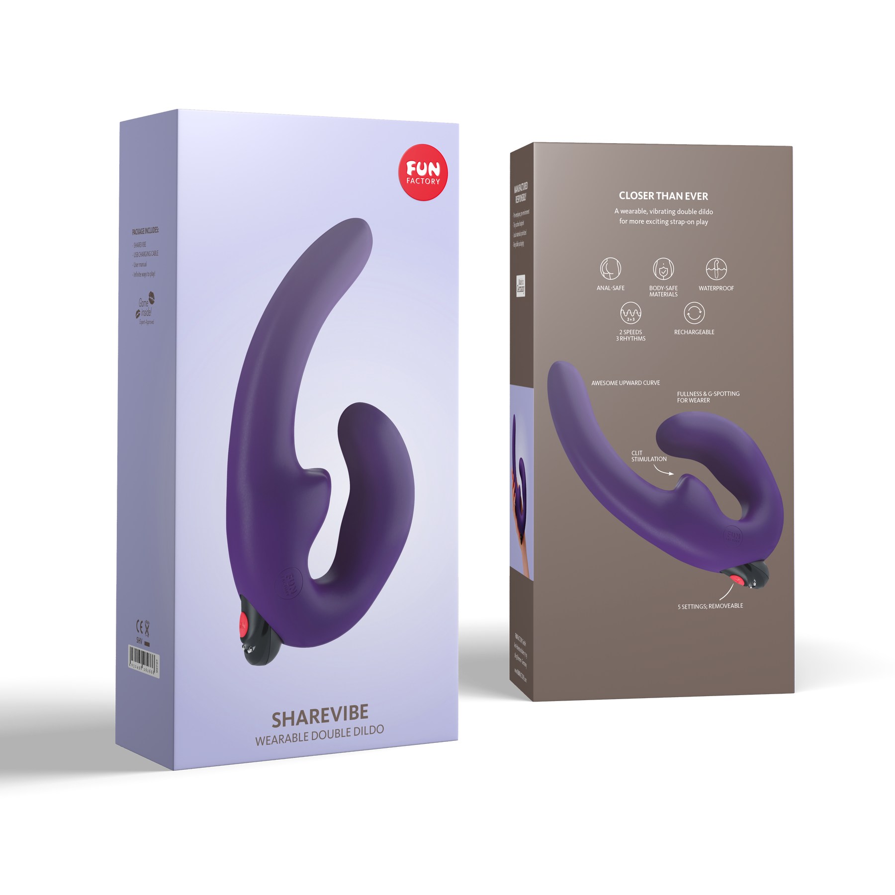 Double vibro pour pegging - Sharevibe violet - Fun Factory